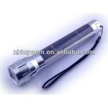 Lampe de poche solaire rechargeable en aluminium à alliage d&#39;aluminium pour cadeau promotionnel